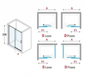 Ścianki i drzwi prysznicowe - Novellini Kuadra 2.0 2PH Drzwi przesuwne 117-121x200 cm prawe profile srebrne szkło przezroczyste K22PH117D-1B - miniaturka - grafika 1