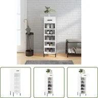 Szafki na buty - The Living Store szafka na buty biała 30x35x105 cm materiał drewnopochodny - miniaturka - grafika 1