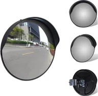 Lustra - vidaXL Lustro drogowe wypukłe PC Plastik czarny 30 cm Outdoor - Znaki drogowe - miniaturka - grafika 1