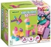 Klocki - Kids Blocks klocki różowo-fioletowe 50el - WADER - miniaturka - grafika 1