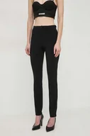 Spodnie damskie - Patrizia Pepe spodnie damskie kolor czarny dopasowane high waist - miniaturka - grafika 1