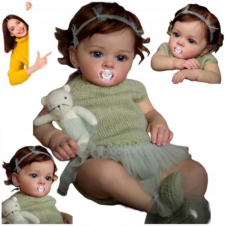 Lalka Reborn Jak Żywa Bobas Dziecko Dziewczynka skóra realistyczna 60 cm