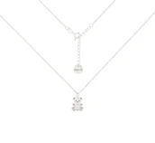 Naszyjniki - Srebrny choker pancerka z misiem - miniaturka - grafika 1