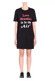 Sukienki - Love Moschino Sukienka damska is in The Air Print_Short Sleeve Dress, czarny (Black C74), 40 - grafika 1