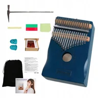 Instrumenty perkusyjne - Kalimba Drewniana Instrument Afrykański Pianino Zanza Mbira 17 klawiszowa Niebieska K-02B - miniaturka - grafika 1
