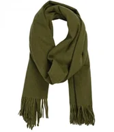 Apaszki i szaliki damskie - Szal szalik Gruba Chusta frędzle jednokolorowy ciepły miękki 200x70 cm - miniaturka - grafika 1