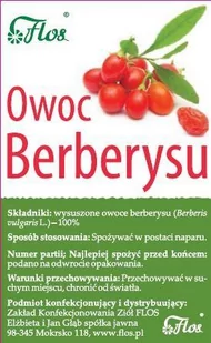 ZAKŁAD KONFEKCJONOWANIA ZIÓŁ "FLOS" ELŻBIETA I JAN Owoc berberysu 50g Flos - Suplementy naturalne - miniaturka - grafika 1