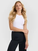 Koszulki i topy damskie - 4F T-shirt slim gładki damski - biały XS - miniaturka - grafika 1