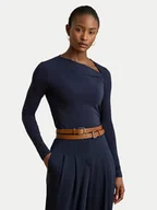 Bluzki damskie - LAUREN RALPH LAUREN Bluzka 200980153001 Granatowy Slim Fit - miniaturka - grafika 1