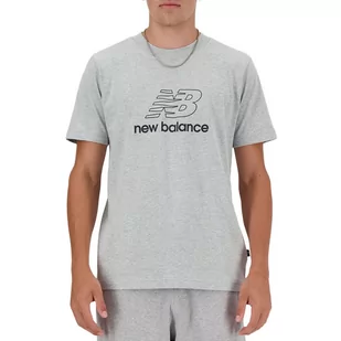 Koszulka New Balance MT41906AG - szara - Koszulki męskie - miniaturka - grafika 1