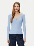 Swetry damskie - Morgan Sweter 232-MBANZA Błękitny Slim Fit - miniaturka - grafika 1