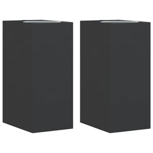 vidaXL Kinkiety zewnętrzne, 2 szt., czarne, odlewane aluminium - Lampy ogrodowe - miniaturka - grafika 1