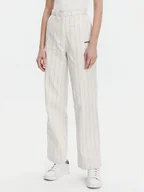 Spodnie damskie - adidas Spodnie materiałowe Pinstripe JJ3483 Biały Regular Fit - miniaturka - grafika 1