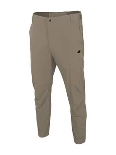 Spodnie sportowe męskie - 4F Spodnie funkcyjne w kolorze beżowym - grafika 1
