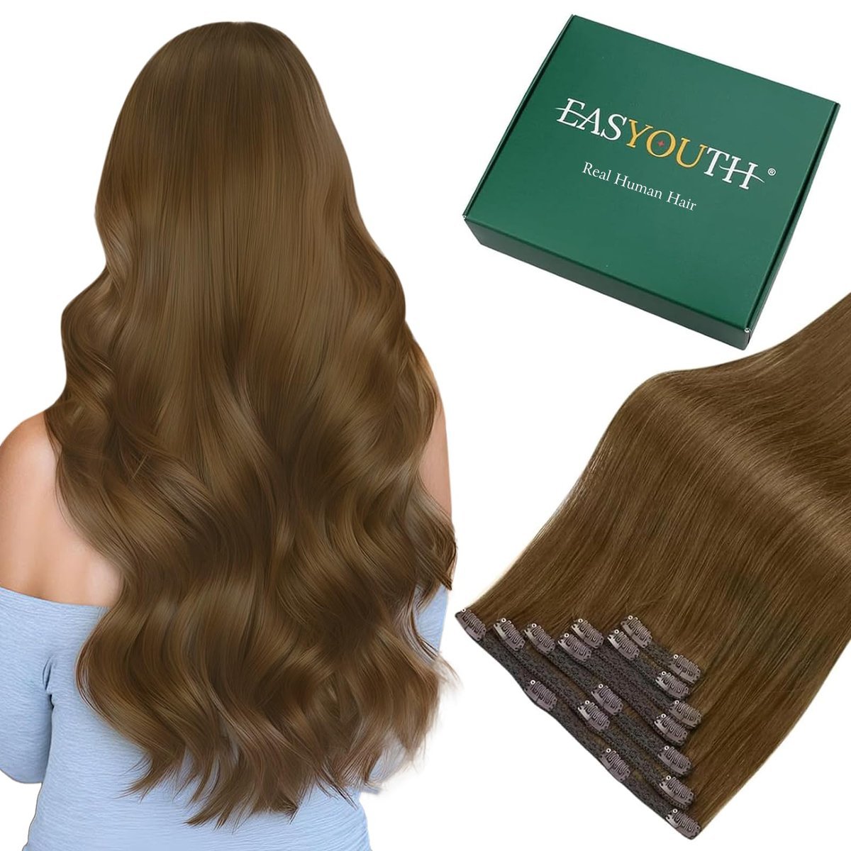 Easyouth dopinki z prawdziwych włosów z klipsami prawdziwe włosy ludzkie