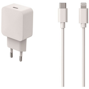 Ładowarki do telefonów - Qilive - Ładowarka sieciowa USB C + Kabel USB C - Lightning - miniaturka - grafika 1