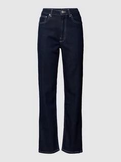 Spodnie damskie - Jeansy z poszerzaną nogawką i szwami w kontrastowym kolorze model ‘CONTRAST’ - grafika 1
