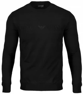 Bluzy męskie - Emporio Armani Bluza Czarne Haftowane Logo R. Xxl - grafika 1