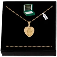 Biżuteria dla dzieci - Naszyjnik Z Medalikiem Serce Szkaplerz Pr. 925 Grawer Dla Dziewczynki - miniaturka - grafika 1