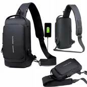 Nerki - Torba Plecak Na Ramię Nerka Czarna Saszetka Wodoodporna Usb Na Powerbank - miniaturka - grafika 1