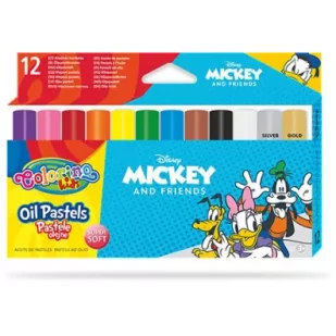 Patio Pastele olejne Colorino Kids trójkątne Mickey 12 szt. - Kredki, ołówki, pastele i pisaki - miniaturka - grafika 1