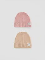 Buciki dla niemowląt - Reserved - Strukturalna czapka z naszywką 2 pack - wielobarwny - miniaturka - grafika 1