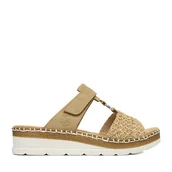 Klapki i japonki damskie - Klapki Rieker CEO-V1243-60 Beżowy - miniaturka - grafika 1