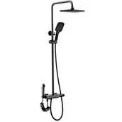 Zestawy prysznicowe - Rea Zestaw Natryskowy z Termostatem REA ROB Czarny - miniaturka - grafika 1
