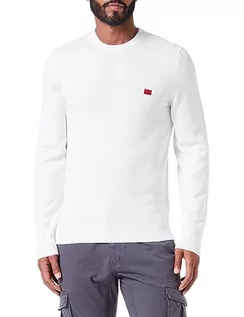 Bluzy męskie - HUGO Męska bluza z dzianiny, Open White118, L - grafika 1