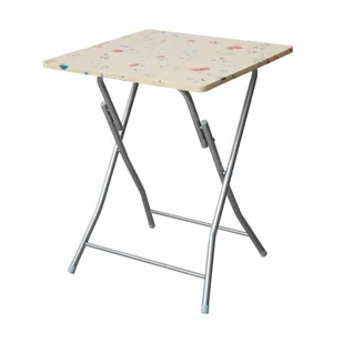 Stolik turystyczny Flower Ecru 60 x 60 cm PATIO - Stoły ogrodowe - miniaturka - grafika 1