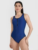 Stroje kąpielowe - 4F Kostium kąpielowy jednoczęściowy damski - granatowy L - miniaturka - grafika 1