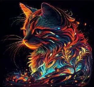 Diamentowa Mozaika Kot W Kolorach Z Roślinkami 30x40 - Zabawki kreatywne - miniaturka - grafika 1