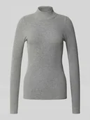 Swetry damskie - Sweter z dzianiny z mieszanki wiskozy ze stójką model ‘Koni’ - miniaturka - grafika 1