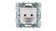 Gniazdka elektryczne - LEDart wtyczkowe pojedyncze (2P+PE), z uziemieniem, 10/16A, z przesłonami torów prądowych, Schneider Unica Plus,16A/250V MGU50.039.18Z - miniaturka - grafika 1