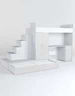 Krzesełka i taborety dla dzieci - Meblościanka Raj 5 połysk - pokój dziecięcy, młodzieżowy z materacem i stelażem biały - miniaturka - grafika 1