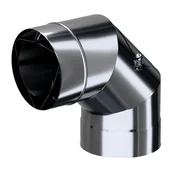 Akcesoria kominkowe - Adam Gas Kolano Z Rewizją 130/200 90° - miniaturka - grafika 1