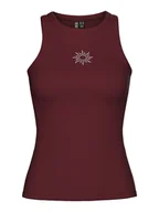 Koszulki i topy damskie - Pieces Top "May" w kolorze brązowym - miniaturka - grafika 1
