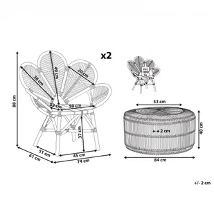 Zestaw mebli balkonowych rattanowy naturalny FLORENTINE II / LIMNI - Meble ogrodowe - miniaturka - grafika 11