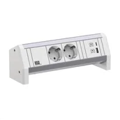Gniazdka elektryczne - Bachmann 902.0290 gniazdko elektryczne CEE 7/3 + USB Biały - miniaturka - grafika 1