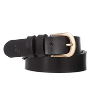 Paski - Klasyczny Pasek Damski VerMari Skórzany Czarny 3 cm - miniaturka - grafika 1