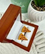 Spinki do mankietów i krawatów - SPINKI DO MANKIETÓW koszuli mankietu pizza kawałek - miniaturka - grafika 1