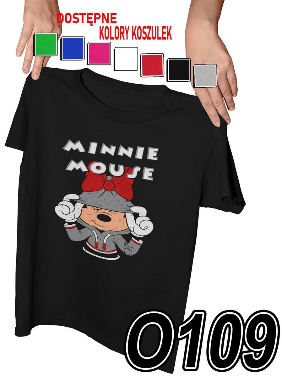 Koszulka Dziecięca Z Nadrukiem Myszka Mickey Minnie Miki Bajki - L 146-152