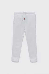 Spodnie damskie - Tommy Hilfiger spodnie dziecięce kolor biały z aplikacją - grafika 1