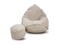 Pufy i podnóżki - Pufa sako XXXXL worek + gratis lapit beżowa - miniaturka - grafika 1