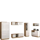 Inne meble do salonu - Zestaw Mebli do Salonu 2 Hybrid MebloCross Dąb Artisan / Biały Połysk - miniaturka - grafika 1