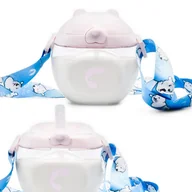 Bidony dla dzieci - Bidon dziecięcy Baer 300ml Różowy 6M+ Tritan Słomka Smycz BPA FREE - miniaturka - grafika 1