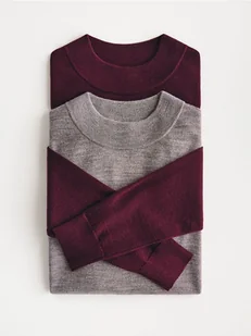 Reserved - Sweter z wełny merino - bordowy - Moda i Uroda OUTLET - miniaturka - grafika 1
