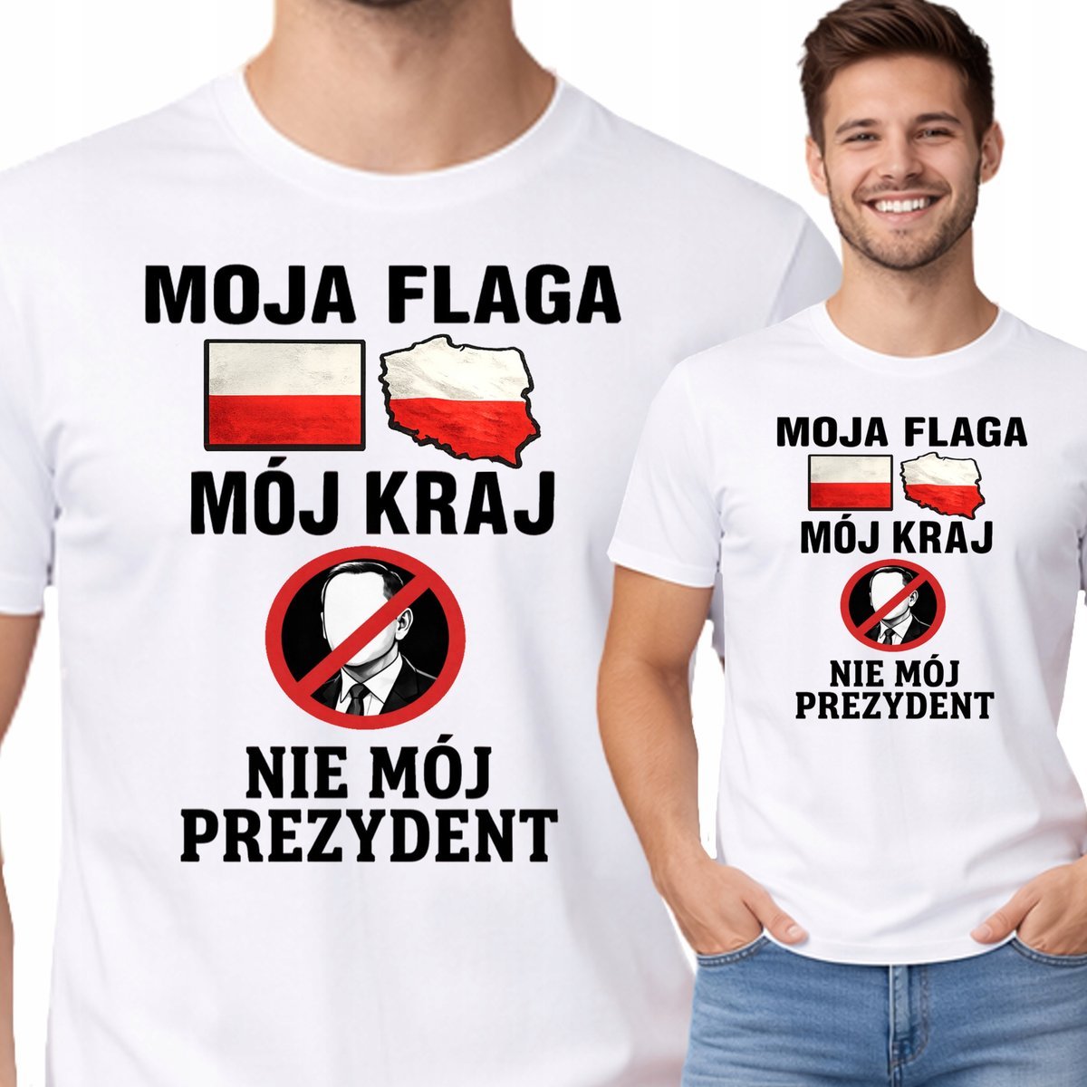 Koszulka Męska Protest Nie Mój Prezydent Polska 2026 S P409