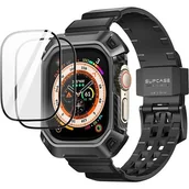Akcesoria do smartwatchy - Supcase Etui z paskiem + 2 szkła UB Pro do Apple Watch Ultra 49mm, czarne - miniaturka - grafika 1