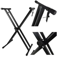 Akcesoria do instrumentów klawiszowych - FONOTE KXX-1 Statyw pod keyboard czarny - miniaturka - grafika 1